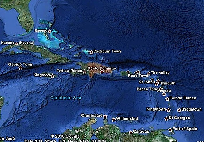 caribbean sea map