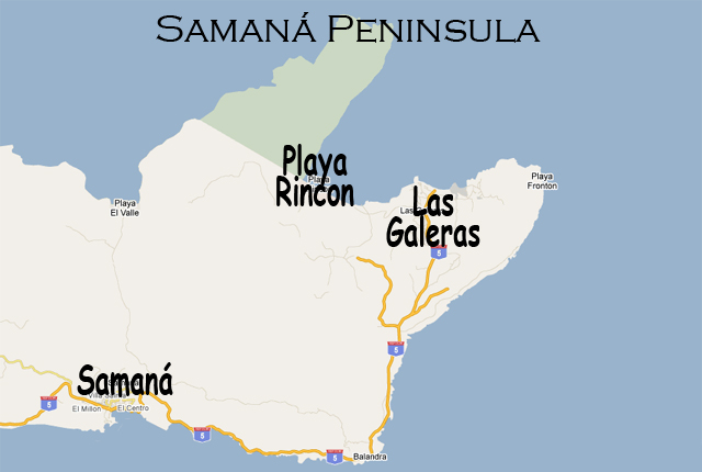 map of samana peninsula