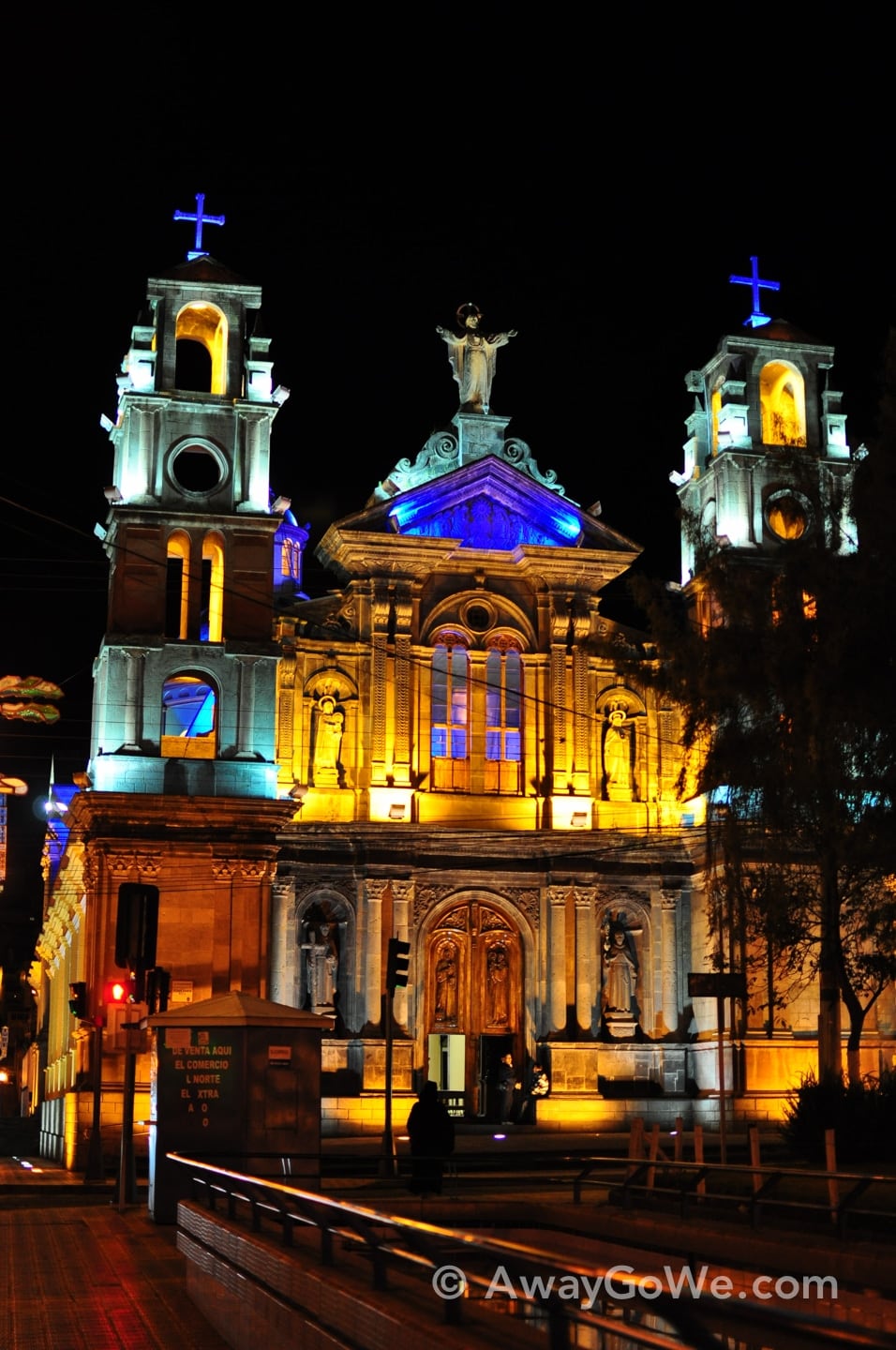 church at night
