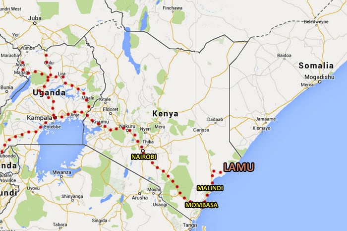 Lamu Kenya map