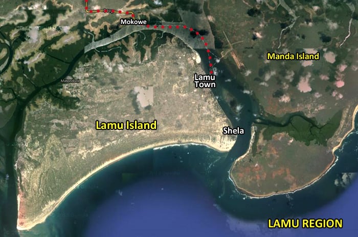 Lamu Kenya map