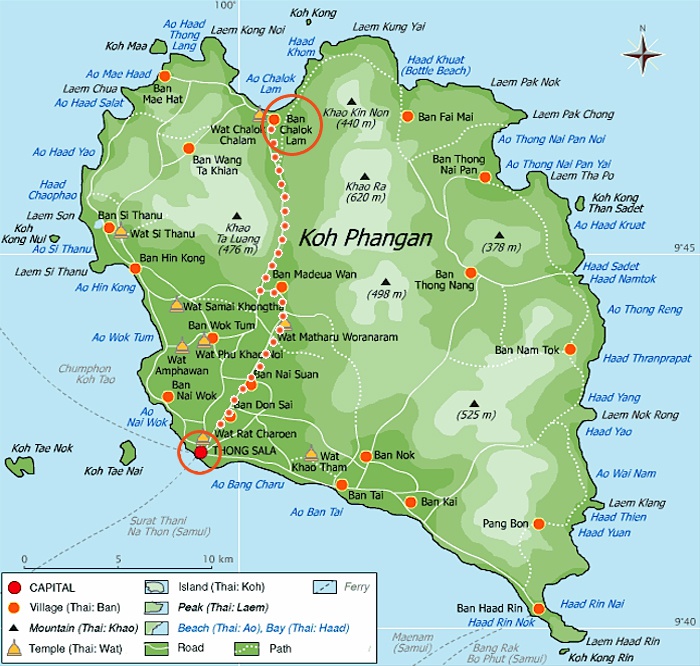 Chaloklum Beach Koh Phangan map