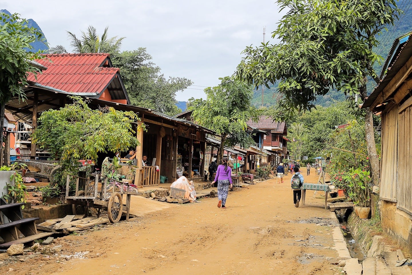 high street in Muang Ngoi Neua Laos