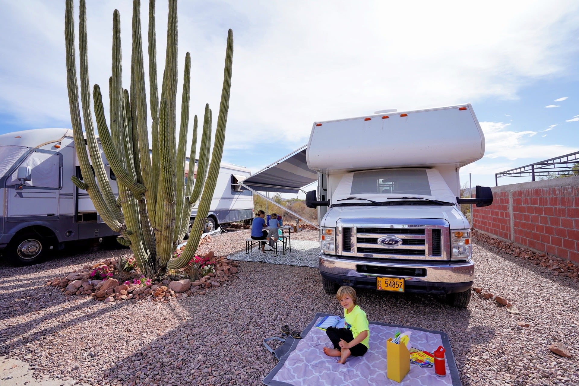 family of four RVing Mexico